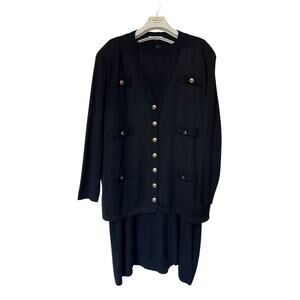 Vintage Nicole Summers Sweater & Dress 2pc Heavy Knit Black Goth Minimalist